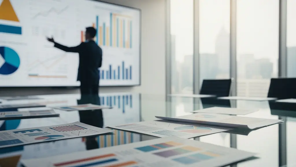 Courtier immobilier expert analysant des documents bancaires dans un environnement professionnel moderne