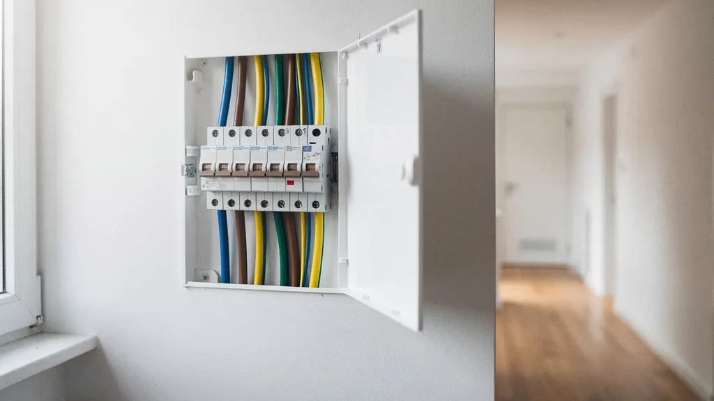 Vue d'ensemble d'un tableau électrique moderne avec disjoncteurs et câblages conformes aux normes de sécurité