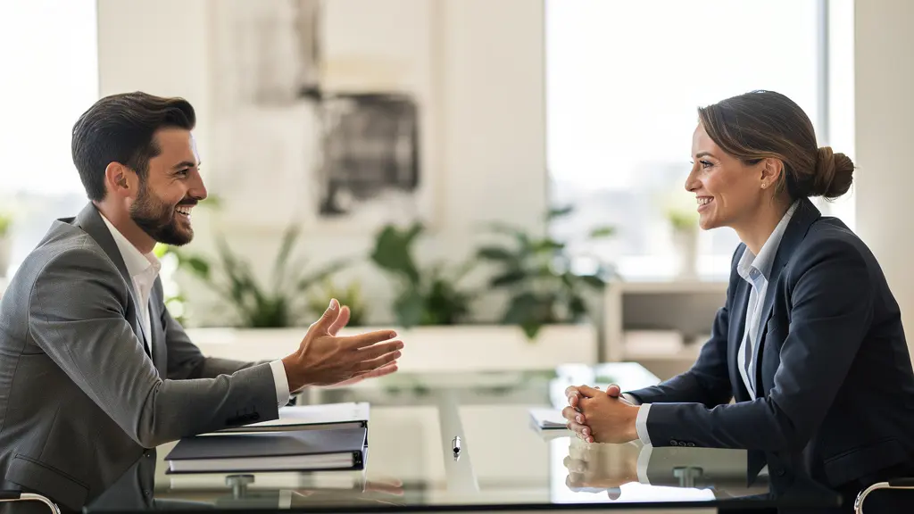 Scène de négociation dans un bureau bancaire moderne