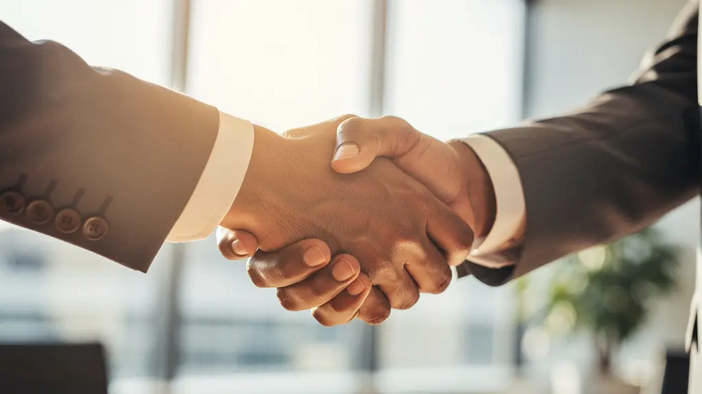 Poignée de main professionnelle lors d'une transaction immobilière